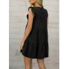 image:imageAcelitt Womens Summer Dresses 2026 Beach Casual Deep V Neck Loose Sundress Short Sleeve Mini DressYblack