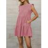 image:imageAcelitt Womens Summer Dresses 2026 Beach Casual Deep V Neck Loose Sundress Short Sleeve Mini DressYpink