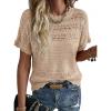 image:imageAcelitt Womens Short Sleeve Knit Sweater Tops SXXLBeige