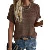 image:imageAcelitt Womens Short Sleeve Knit Sweater Tops SXXLDark Brown