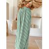 image:imageAcelitt Women Casual Drawstring Elastic Waist Striped Wide Leg Pants with Pockets SXXLGreen