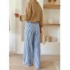 image:imageAcelitt Women Casual Drawstring Elastic Waist Striped Wide Leg Pants with Pockets SXXLNavy Blue