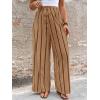 image:imageAcelitt Women Casual Drawstring Elastic Waist Striped Wide Leg Pants with Pockets SXXLStripe Beige