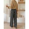 image:imageAcelitt Women Casual Drawstring Elastic Waist Striped Wide Leg Pants with Pockets SXXLStripe Black