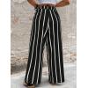 image:imageAcelitt Women Casual Drawstring Elastic Waist Striped Wide Leg Pants with Pockets SXXLStripe Black
