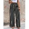 image:imageAcelitt Women Casual Drawstring Elastic Waist Striped Wide Leg Pants with Pockets SXXLStripe Black