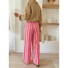 image:imageAcelitt Women Casual Drawstring Elastic Waist Striped Wide Leg Pants with Pockets SXXLStripe Rose