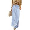 image:imageAcelitt Women Casual Drawstring Elastic Waist Striped Wide Leg Pants with Pockets SXXLSky Blue