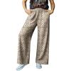 image:imageAcelitt Womens Casual Checkered Pants Elastic Waist Comfy Loose Wide Leg Pants with PocketsYchestnut
