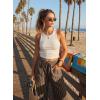 image:imageAcelitt Women Casual Drawstring Elastic Waist Loose Wide Leg Striped Pants with Pockets SXXLT Brown