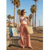 image:imageAcelitt Women Casual Drawstring Elastic Waist Loose Wide Leg Striped Pants with Pockets SXXLT Red