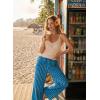 image:imageAcelitt Women Casual Drawstring Elastic Waist Loose Wide Leg Striped Pants with Pockets SXXLT Sky Blue