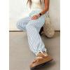 image:imageAcelitt Women Casual Striped Wide Leg Pants Drawstring Elastic Waist Fashion 2026 Summer Lounge Trousers Pants Sky Blue XL