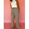 image:imageAcelitt Women Elastic Waist High Striped Pants SXXLBeige