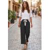image:imageAcelitt Women Elastic Waist High Striped Pants SXXLBlack