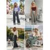 image:imageAcelitt Women Elastic Waist High Striped Pants SXXLBlack