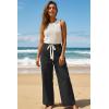 image:imageAcelitt Women Elastic Waist High Striped Pants SXXLBlack