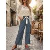 image:imageAcelitt Women Elastic Waist High Striped Pants SXXLBlue
