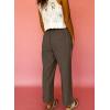 image:imageAcelitt Women Elastic Waist High Striped Pants SXXLBrown