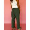 image:imageAcelitt Women Elastic Waist High Striped Pants SXXLDark Green