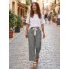 image:imageAcelitt Women Elastic Waist High Striped Pants SXXLGray