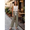 image:imageAcelitt Women Elastic Waist High Striped Pants SXXLKhaki