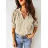 image:imageAcelitt Women Striped Puff Sleeve Shirts SXXLBeige