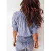 image:imageAcelitt Women Striped Puff Sleeve Shirts SXXLBlue