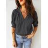 image:imageAcelitt Women Striped Puff Sleeve Shirts SXXLGrey