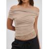 image:imageAcelitt Womens Summer Lace Trim TopsSXXLApricot
