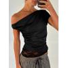 image:imageAcelitt Womens Summer Lace Trim TopsSXXLBlack