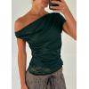 image:imageAcelitt Womens Summer Lace Trim TopsSXXLGreen