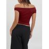 image:imageAcelitt Womens Summer Lace Trim TopsSXXLRed