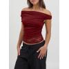 image:imageAcelitt Womens Summer Lace Trim TopsSXXLRed