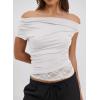 image:imageAcelitt Womens Summer Lace Trim TopsSXXLWhite