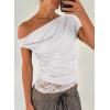 image:imageAcelitt Womens Summer Lace Trim TopsSXXLWhite