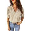 image:imageAcelitt Women Striped Puff Sleeve Shirts SXXLBeige