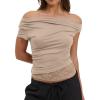 image:imageAcelitt Womens Summer Lace Trim TopsSXXLApricot