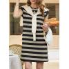 image:imageAcelitt Womens Summer Crewneck Striped Dress with PocketsSXXLBlack