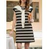 image:imageAcelitt Womens Summer Crewneck Striped Dress with PocketsSXXLBlack
