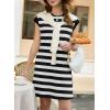 image:imageAcelitt Womens Summer Crewneck Striped Dress with PocketsSXXLBlack Stripe