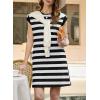 image:imageAcelitt Womens Summer Crewneck Striped Dress with PocketsSXXLBlack Stripe