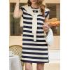 image:imageAcelitt Womens Summer Crewneck Striped Dress with PocketsSXXLBlue