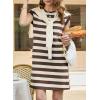 image:imageAcelitt Womens Summer Crewneck Striped Dress with PocketsSXXLBrown