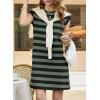 image:imageAcelitt Womens Summer Crewneck Striped Dress with PocketsSXXLGreen