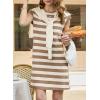 image:imageAcelitt Womens Summer Crewneck Striped Dress with PocketsSXXLKhaki