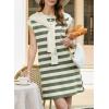 image:imageAcelitt Womens Summer Crewneck Striped Dress with PocketsSXXLLight Green