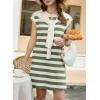 image:imageAcelitt Womens Summer Crewneck Striped Dress with PocketsSXXLLight Green