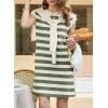image:imageAcelitt Womens Summer Crewneck Striped Dress with PocketsSXXLLight Green