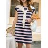image:imageAcelitt Womens Summer Crewneck Striped Dress with PocketsSXXLLight Pink